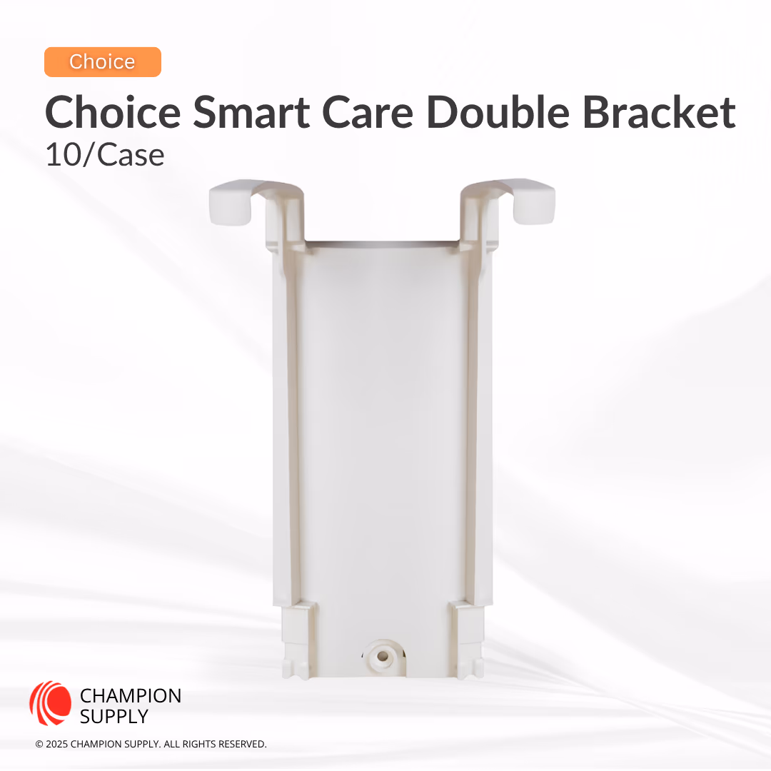 SmartCare System Double Bracket  Self-Adhesive and Screw, White, Case of 10